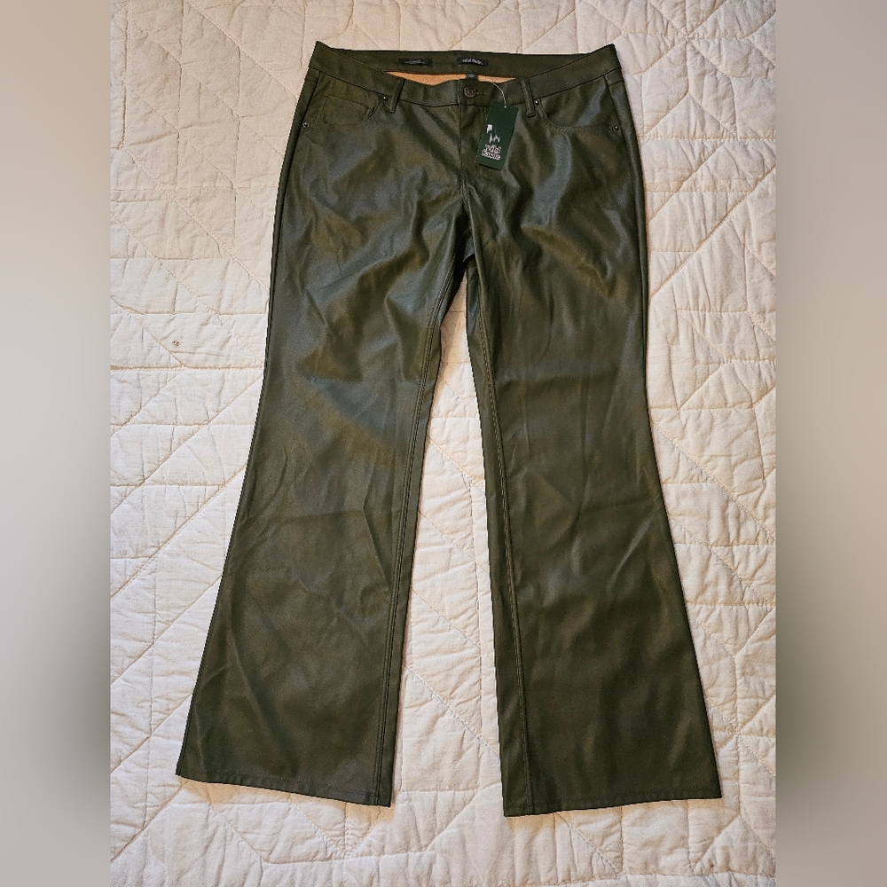 Wild Fable Olive Green Faux Leather Bootcut - Size 12 - Picture 2 of 12